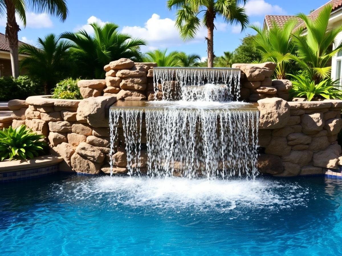 Sheer-descent waterfall feature
